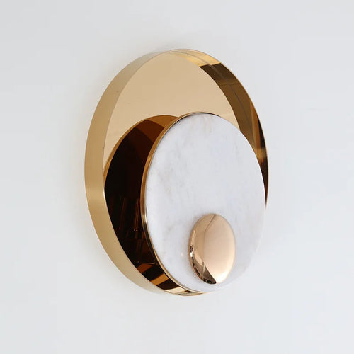 applique murale led en métal et marbre design nordique - vue 6 sur 8