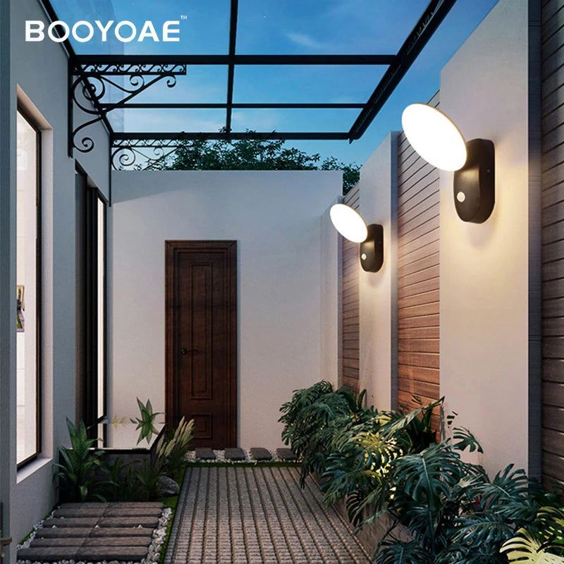 Lumière extérieure Induction décorative étanche applique murale lampe balcon terrasse porte d'entrée porche décoration jardin éclairage mural - vue 3 sur 6
