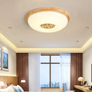 plafonnier led en bois massif avec luminosité variable pour intérieur
