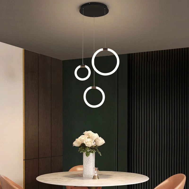lustre moderne en anneau pour décoration intérieure élégante - vue 5 sur 14