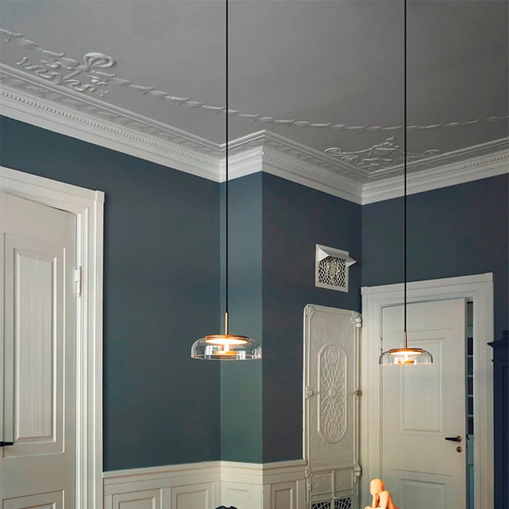 lustre scandinave moderne design luxe éclairage intérieur rond - vue 4 sur 10