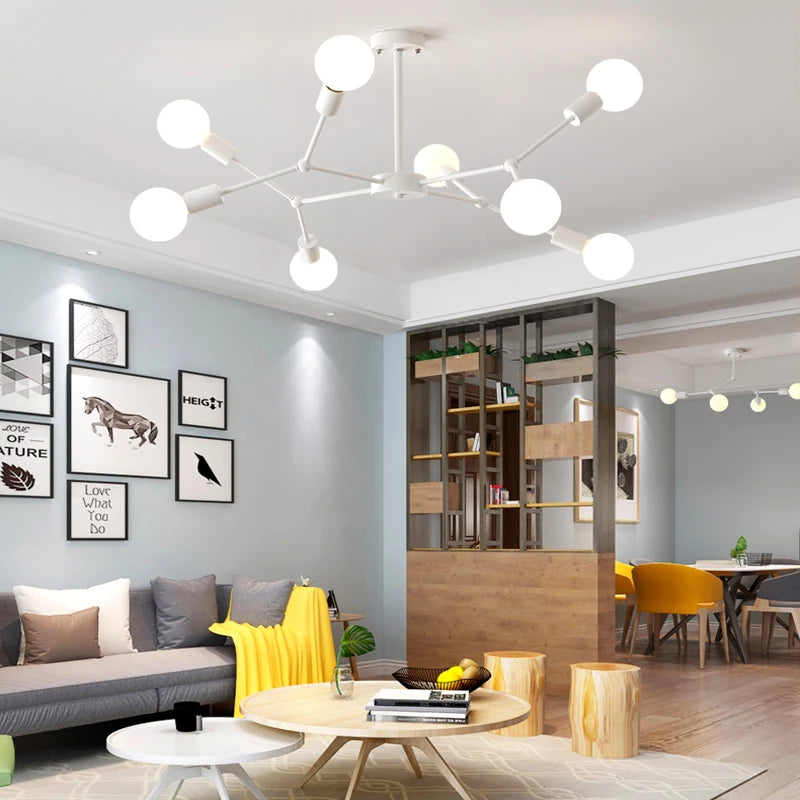 lustre moderne à plusieurs têtes pour intérieur créatif - vue 4 sur 27