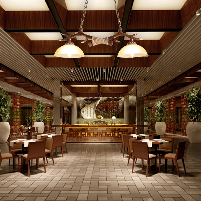 lustre led antique en résine nordique pour restaurant et bar - vue 7 sur 7