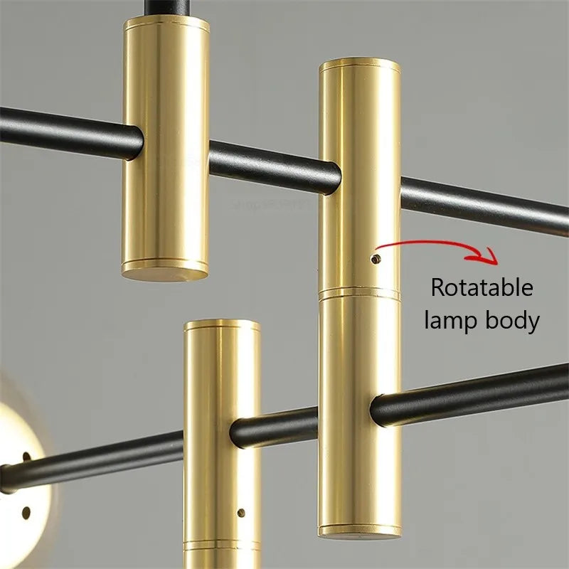 lustre led moderne boule de verre nordique luminaires créatifs - vue 4 sur 18