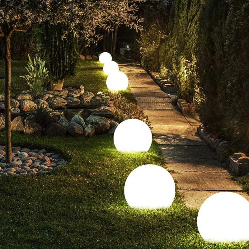 Lampe LED étanche boule de jardin lumière paysage éclairage déco jardin exterieur fête extérieure mariage bar piscina lampes de pelouse flottantes - vue 4 sur 6