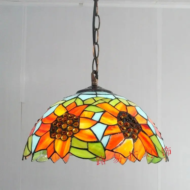 lustre tiffany antique pour restaurant café bar et allée - vue 10 sur 19