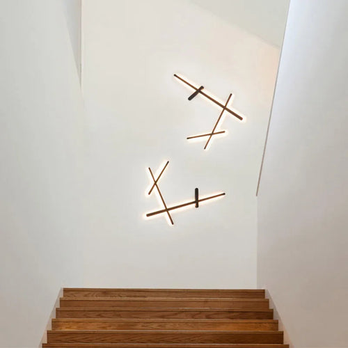 applique murale led rétro-éclairé simple longue bande art déco - vue 6 sur 9