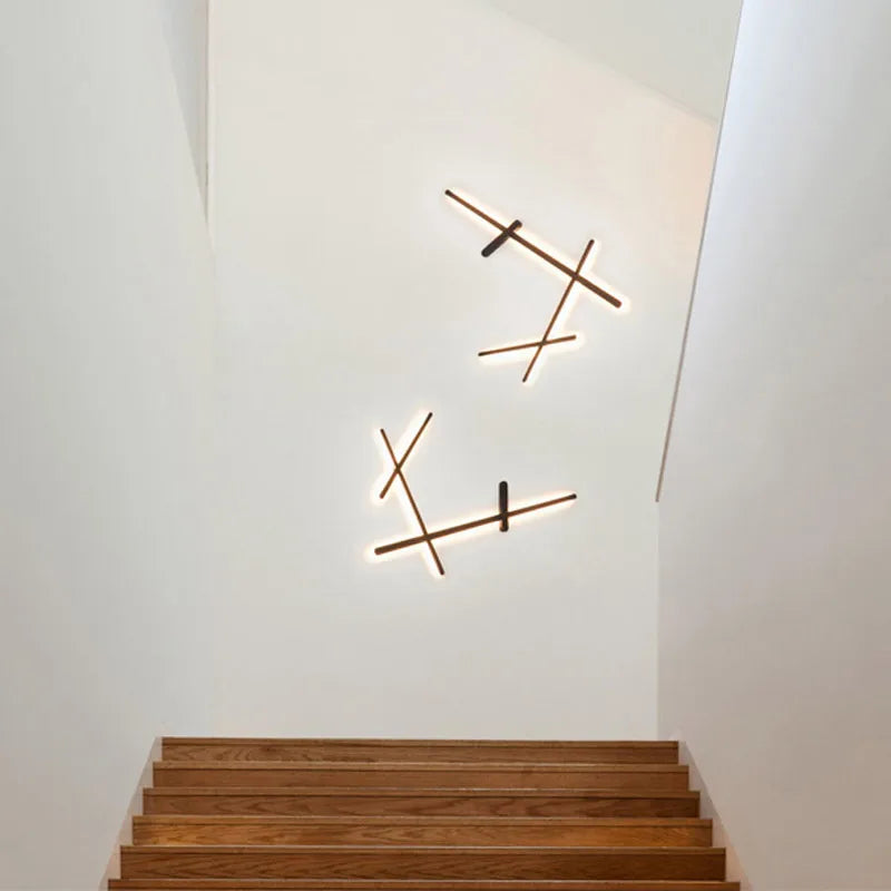 applique murale led rétro-éclairé simple longue bande art déco - vue 6 sur 9