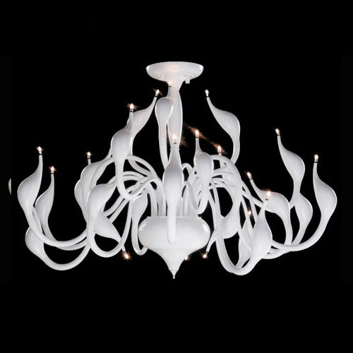suspension nordic swan en fer art déco moderne - vue 3 sur 11