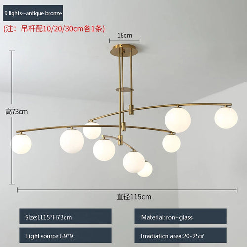 suspension moderne en métal et verre pour intérieur - vue 12 sur 18
