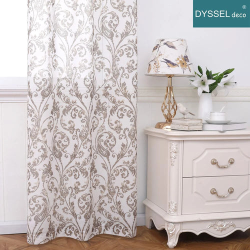 Voilage moderne imprimé floral style européen salon chambre - vue 5 sur 8