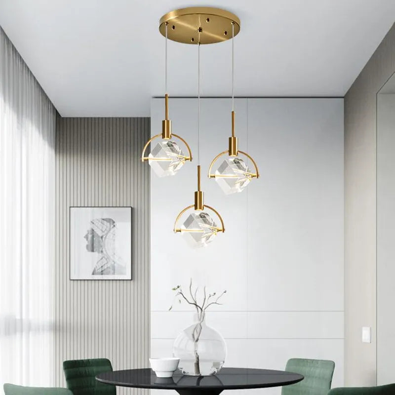 lampe nordique créative en cristal pour restaurant et bar - vue 5 sur 14