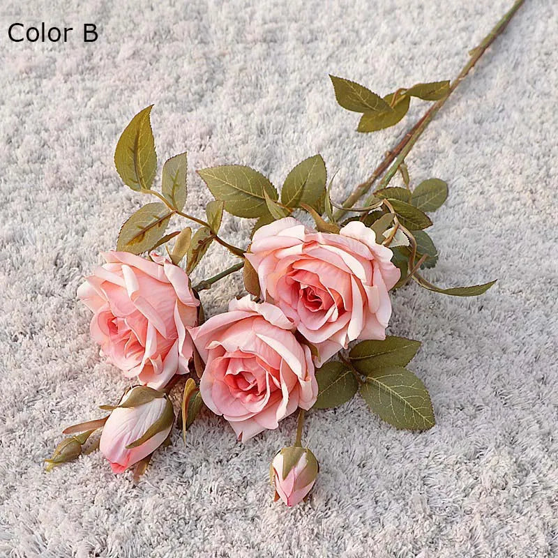 nouvelle décoration dautomne roses bouclées fleurs artificielles luxe - vue 4 sur 10
