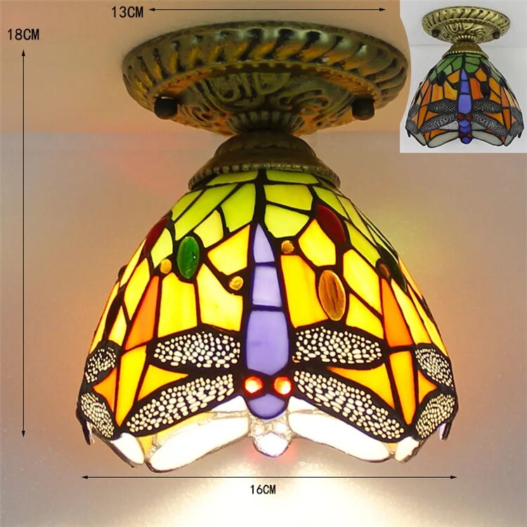 Plafonnier Led en verre créatif moderne avec ampoule 7W E27 - vue 21 sur 30