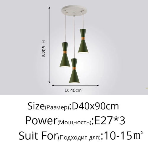 suspension moderne en bois créative macaron - vue 16 sur 17