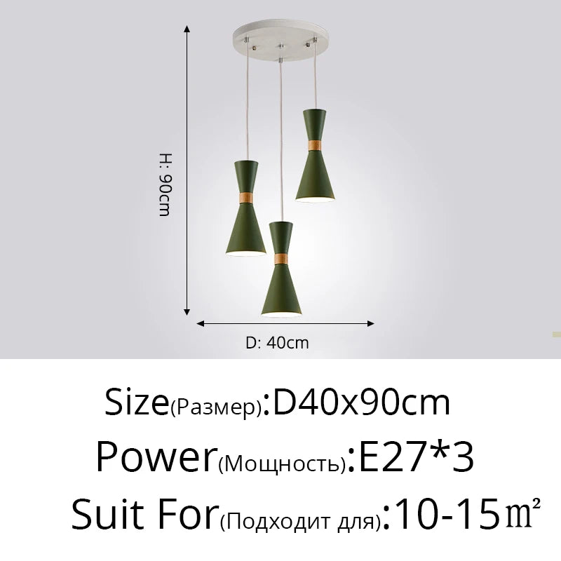 suspension moderne en bois créative macaron - vue 16 sur 17