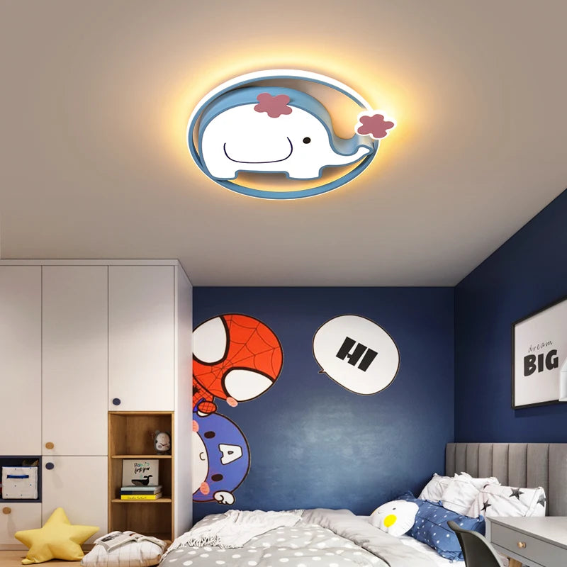plafonnier éléphant mignon pour chambre d'enfant éclairage intérieur ludique