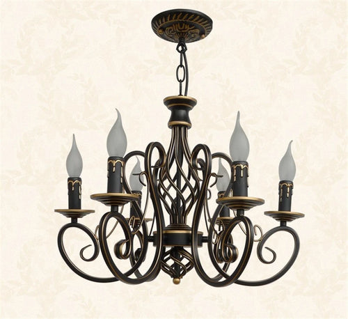 lustre en fer antique cristal rétro éclairage nordique décoratif - vue 11 sur 10