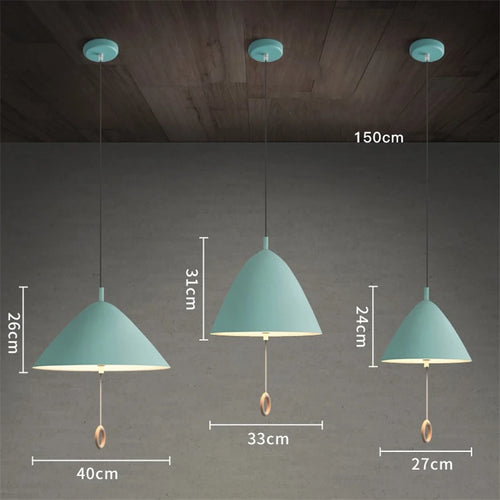 suspension design simple macaron avec interrupteur à tirer - vue 6 sur 10