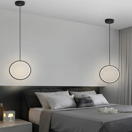suspension ronde moderne pour éclairage latéral led - vue 2 sur 12