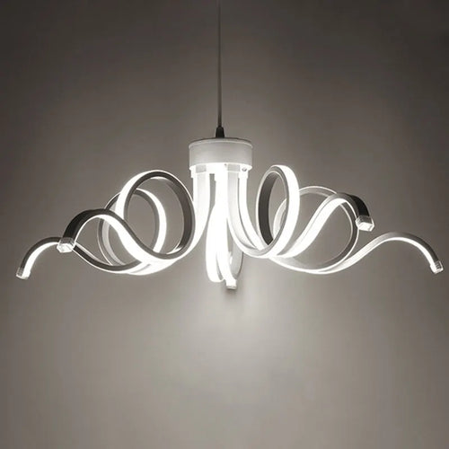lustre suspendu moderne télécommandé en aluminium acrylique éclairage intelligent - vue 5 sur 9