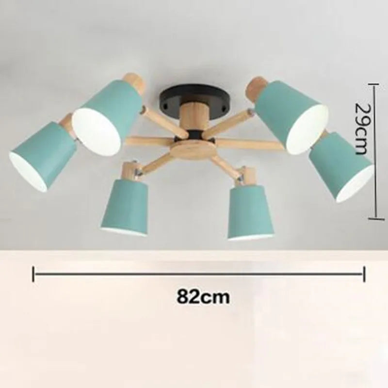 lustre nordique en bois massif simple et moderne - vue 17 sur 18