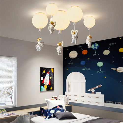 plafonnier led nordique créatif astronaute ballon pour enfants - vue 5 sur 21