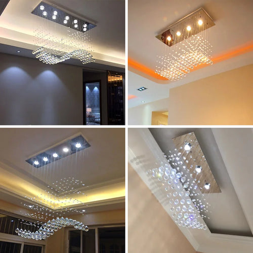 lustre moderne en cristal pour décoration intérieure élégante - vue 5 sur 6