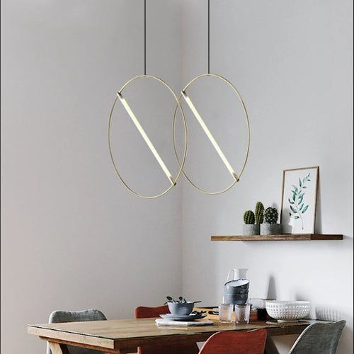 suspension circulaire post-moderne créative luxe design élégant - vue 5 sur 9