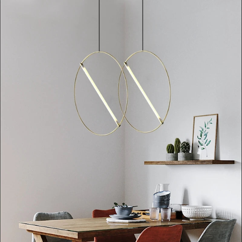 suspension circulaire post-moderne créative luxe design élégant - vue 5 sur 9