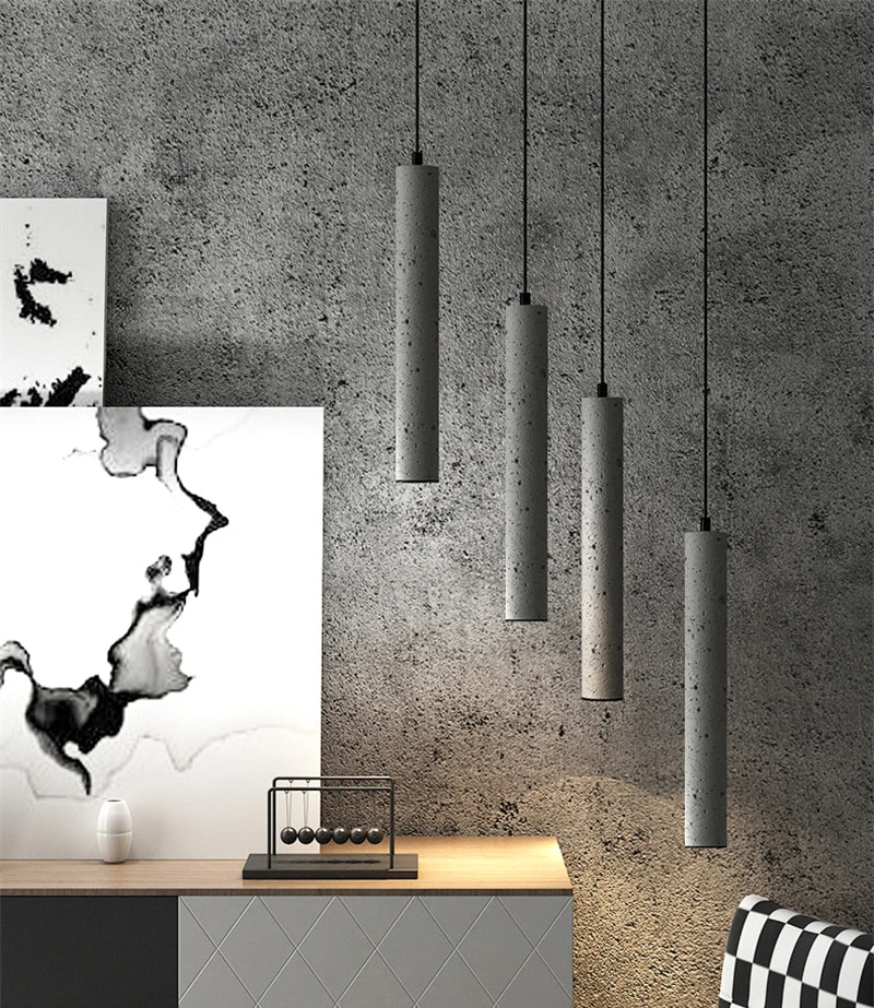 suspension moderne à led en béton pour décoration industrielle - vue 5 sur 12
