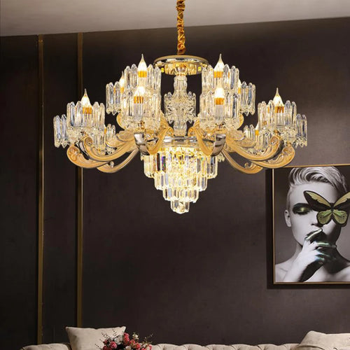 lustre en cristal éclairage pour intérieur élégant et raffiné - vue 6 sur 11