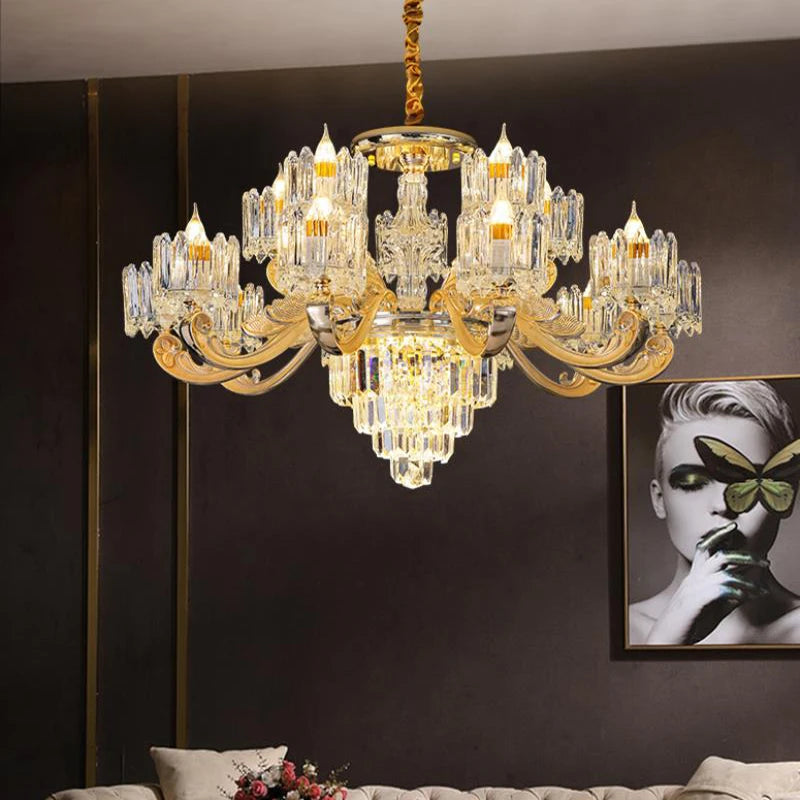 lustre en cristal éclairage pour intérieur élégant et raffiné - vue 5 sur 11
