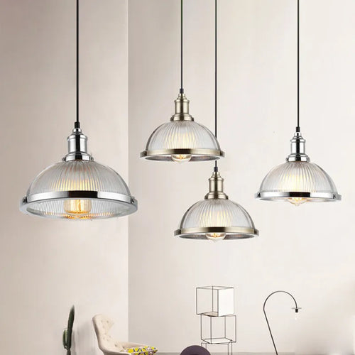 Vintage Suspension Luminaires Suspendus Abat-Jour En Verre Loft Luminaire Suspension Lampe de Suspension Led Pour Salle à manger Bureau E27 - vue 2 sur 8