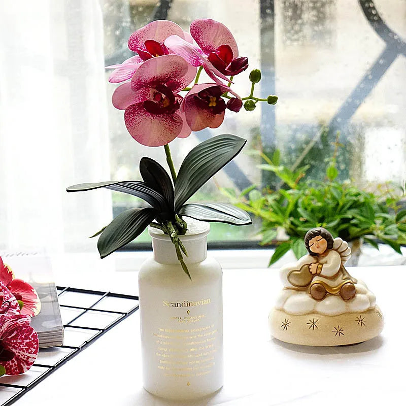 mini branche dorchidée artificielle pour décoration de mariage et domicile - vue 2 sur 13