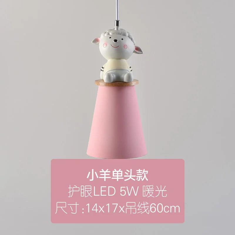 lustre créatif animal dessin animé pour chambre enfant