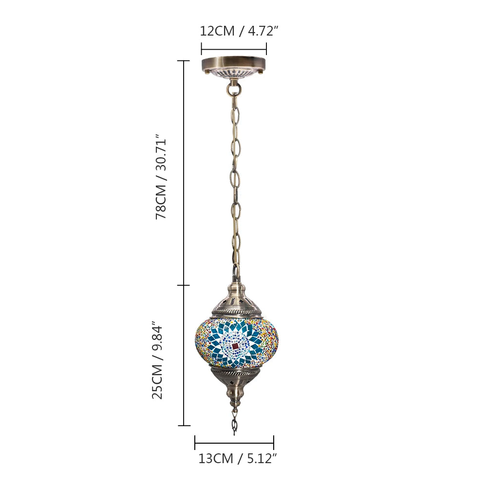 suspension turque en verre mosaïque artisanale décoration méditerranéenne - vue 25 sur 27