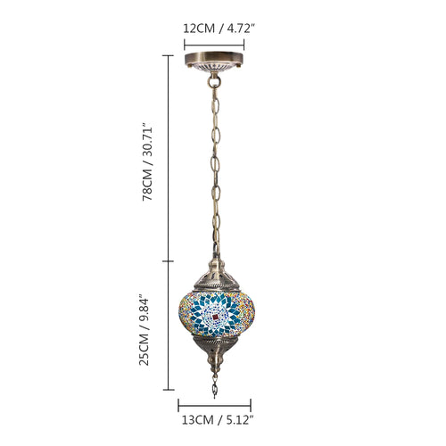 suspension turque en verre mosaïque artisanale décoration méditerranéenne - vue 25 sur 27