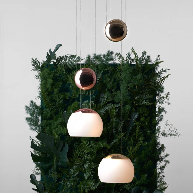 suspension nordique en verre design ajustable style loft - vue 4 sur 8