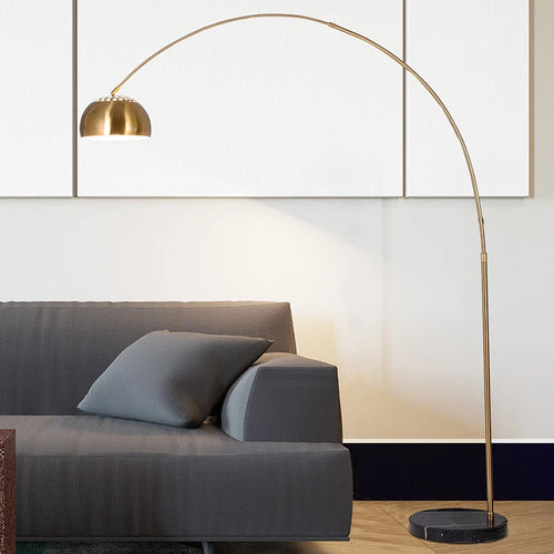 lampadaire nordique led en fer simple avec base en marbre - vue 3 sur 8