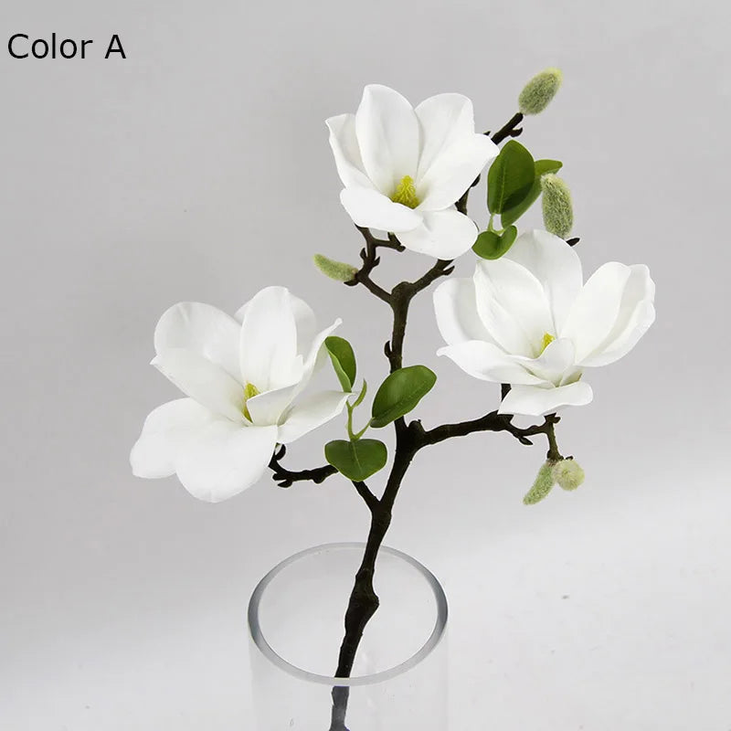 têtes de fleurs artificielles de magnolia pour décoration de mariage et fête - vue 7 sur 11