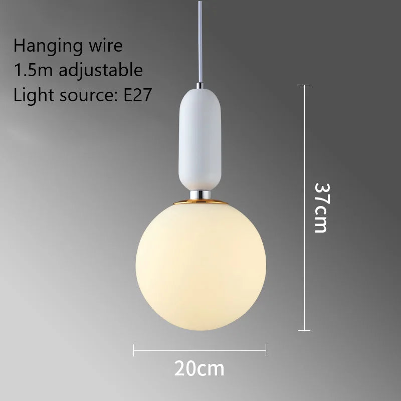 boule de verre moderne suspension led luminaire décoratif - vue 14 sur 15