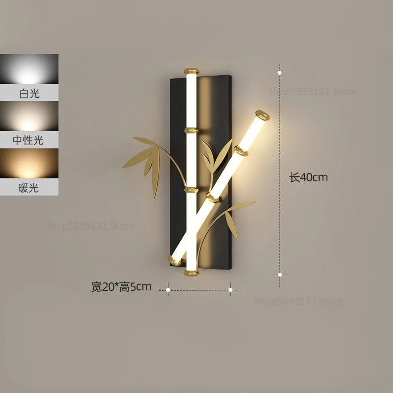 applique murale imitation bambou acrylique style chinois moderne
