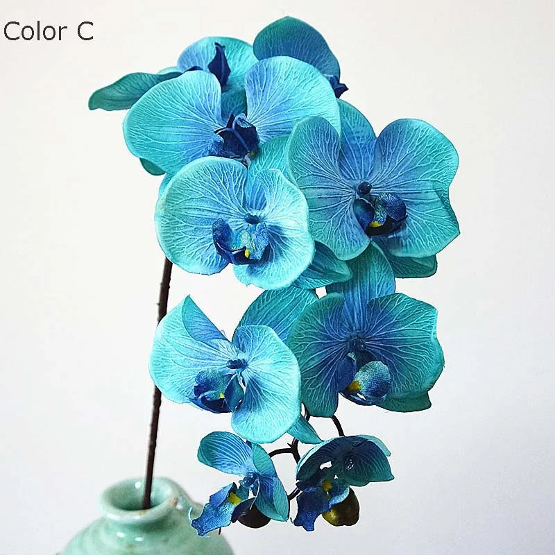 10 têtes d'orchidées artificielles rétro pour décorations élégantes - vue 4 sur 17