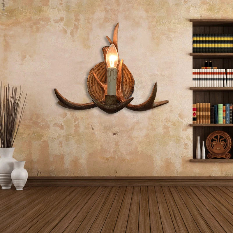 applique murale led en forme de bois de cerf en résine décorative - vue 3 sur 8