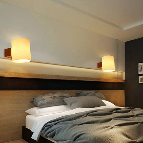 Applique murale LED japonaise nordique boisée - vue 4 sur 5