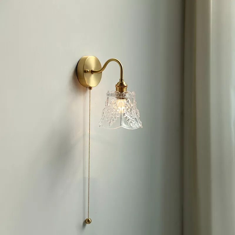 Éclairage LED verre salle bain nordique cuivre tirer interrupteur - vue 6 sur 23