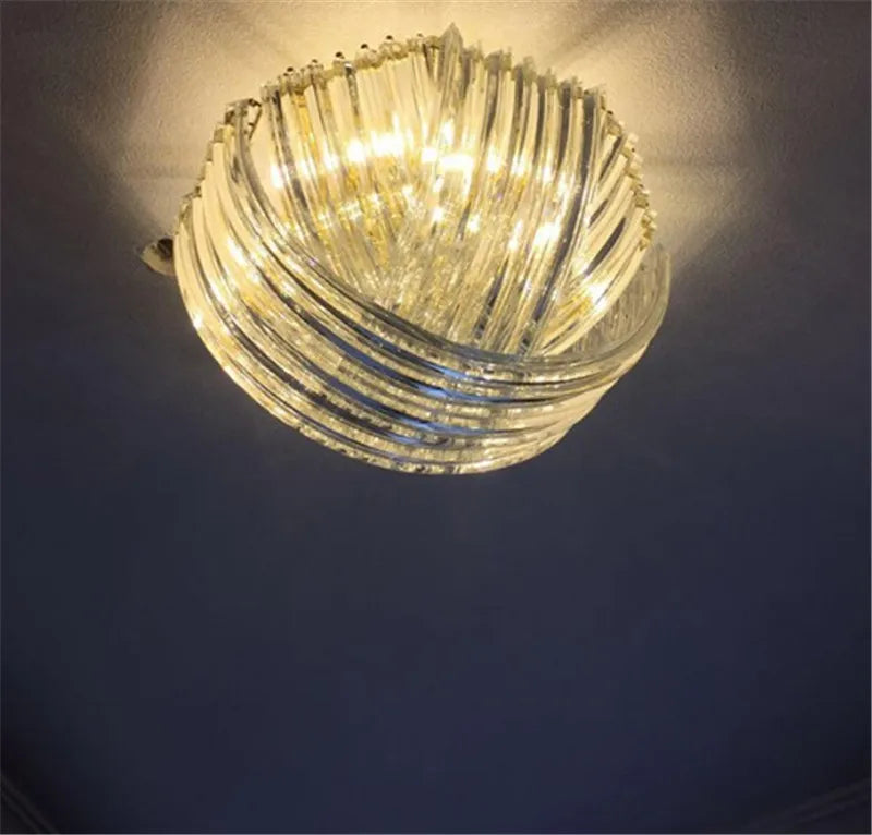 lustre suspendu en tube de verre courbé moderne - vue 6 sur 6