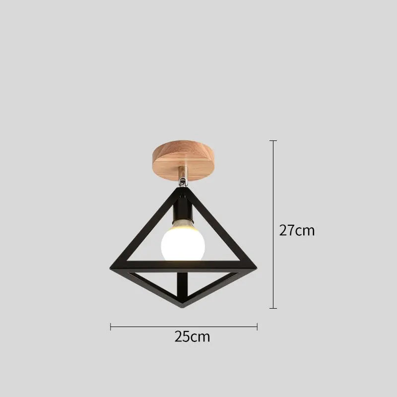 plafonnier led nordique moderne simple en fer triangle - vue 12 sur 18
