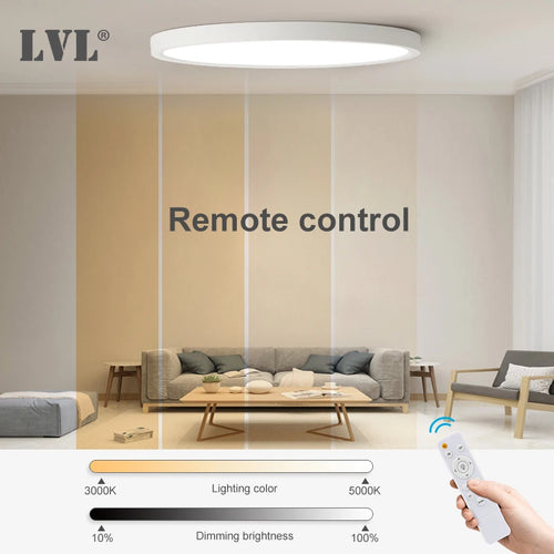 plafonnier led moderne télécommandé à intensité variable - vue 7 sur 14